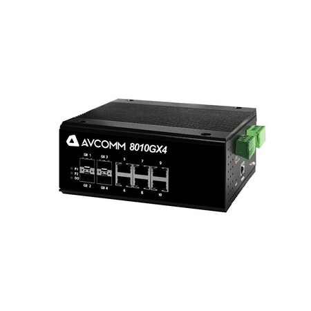 Avcomm 10-Port Fully Giga Managed Industrial Ethernet Switch 8010GX4